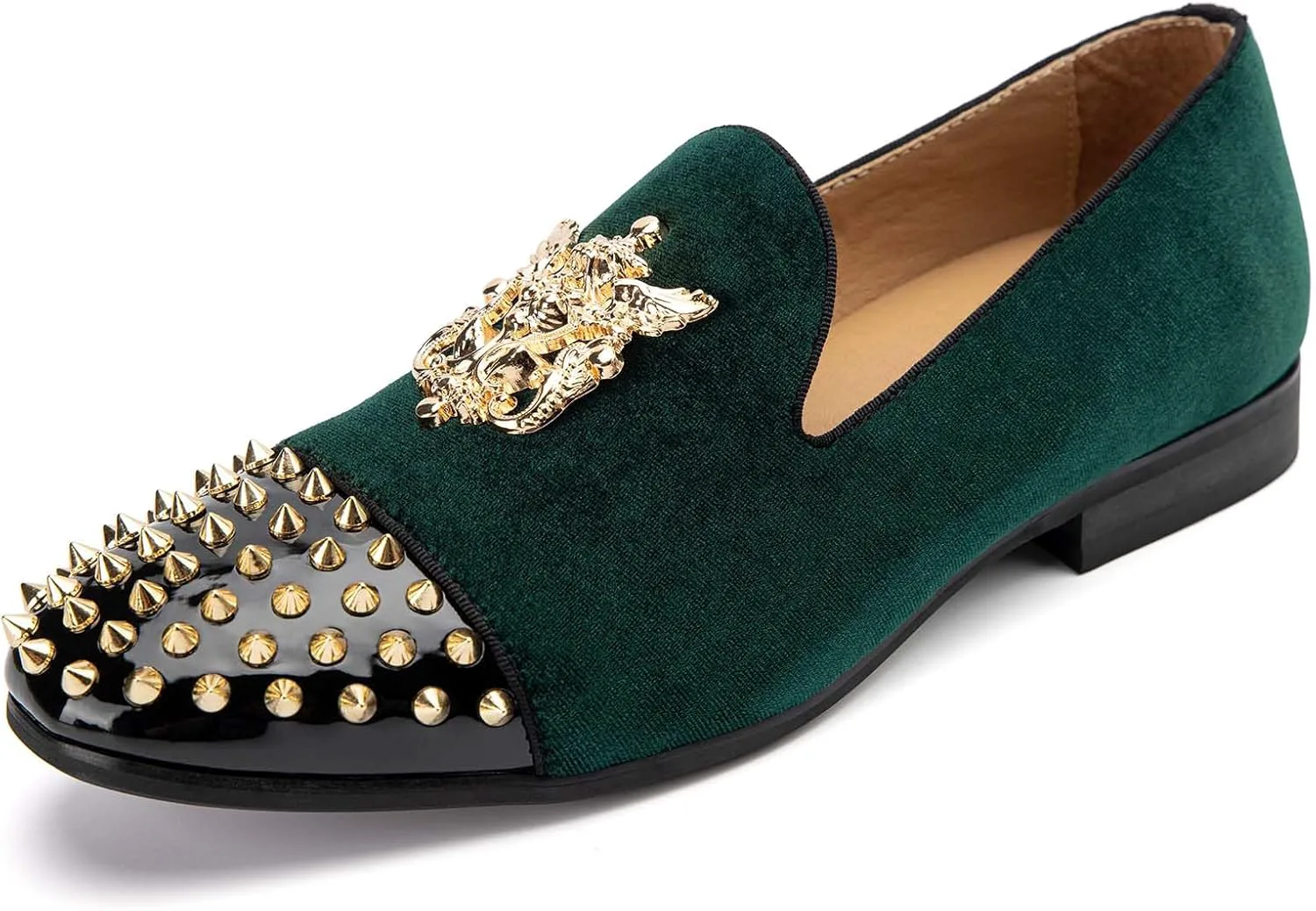 

Мужские бархатные лоферы Meijiana с металлическими украшениями, праздничные роскошные лоферы, зеленый