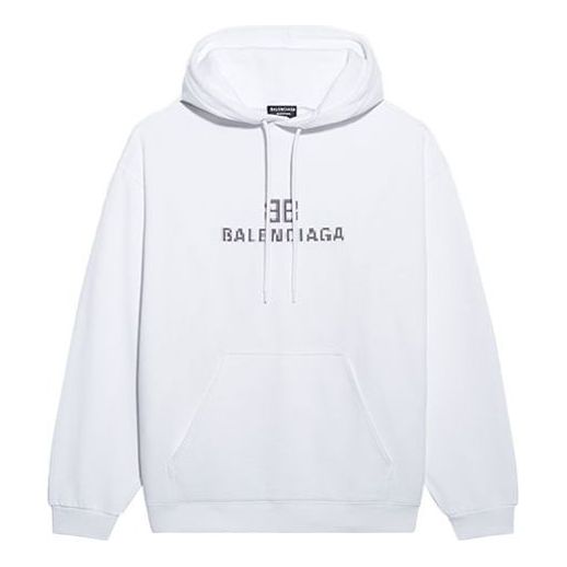 

Худи Balenciaga BB Pixel Medium Fit Hoodie 'White', белый