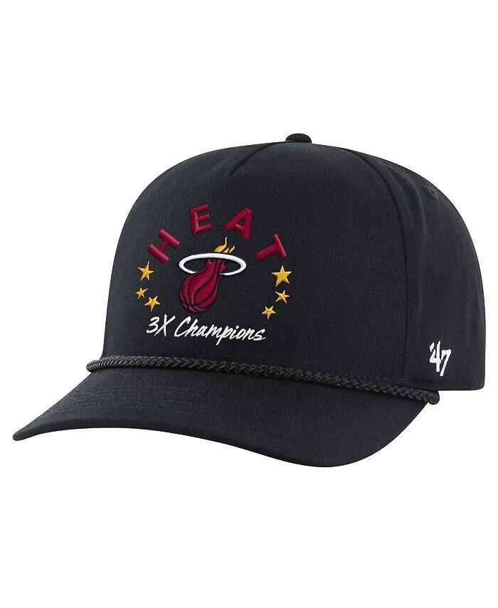 

Мужская черная шапка Miami Heat Champs Global Star Hitch Adjustable '47 Brand