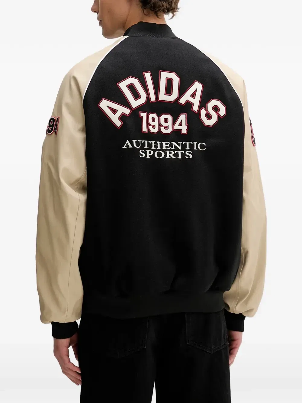 Бомбер SST с вышитым логотипом Adidas, черный — фото 2