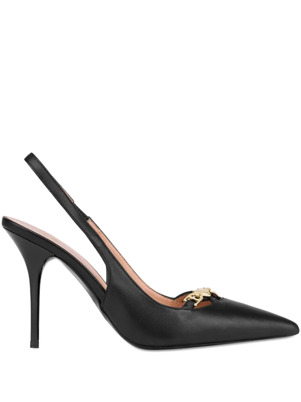 Туфли-лодочки из кожи с открытой пяткой Love Moschino, черный