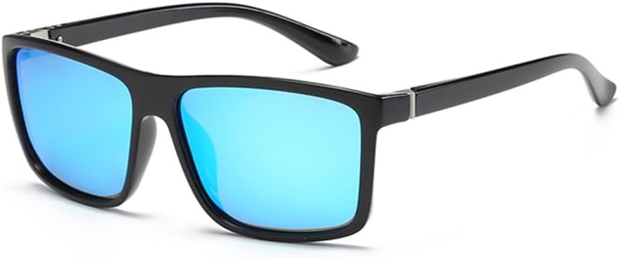 

Классические черные поляризованные солнцезащитные очки для мужчин, зеркальные синие солнцезащитные очки в винтажном стиле, антибликовые очки для вождения, защита от ультрафиолета UV400 VFDHN, Black Blue