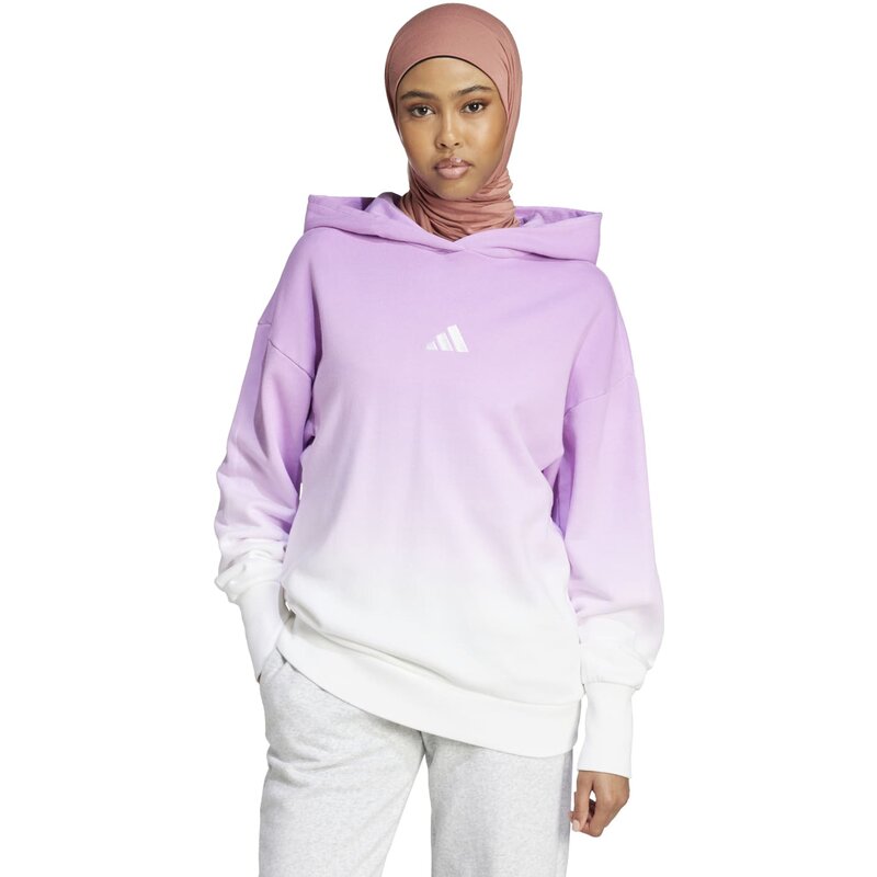 Толстовка с капюшоном, все размеры, свободная, с эффектом крашения Adidas, мультиколор — фото 2