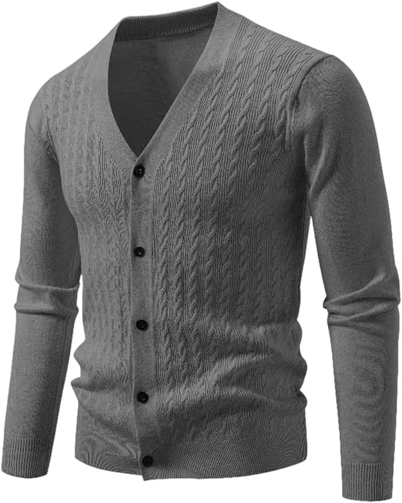

Мужской кардиган с длинным рукавом и V-образным вырезом