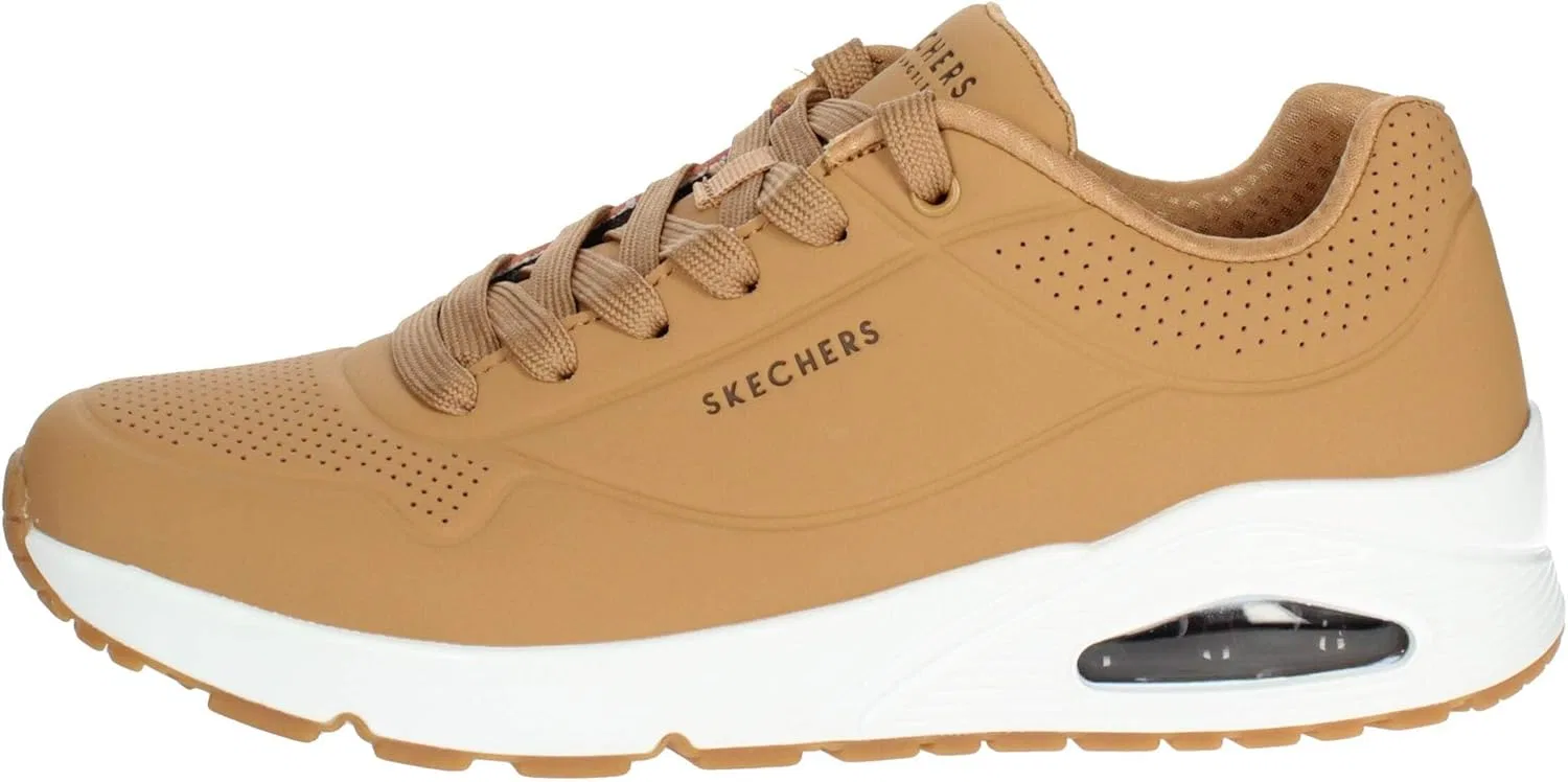 Мужские кроссовки Skechers UNO Stand On Air, Tan Durabuck White Trim