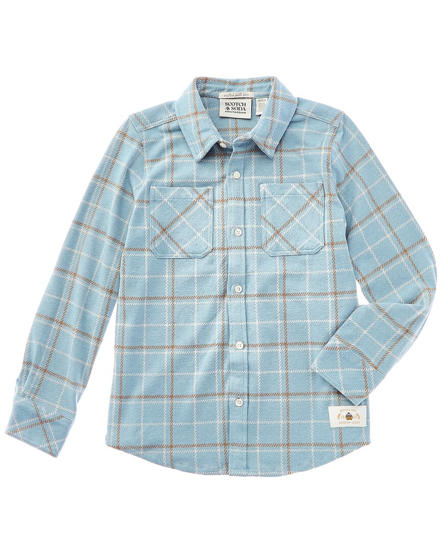 

Топ из трикотажной саржи с пуговицами из пряжи Scotch & Soda, синий