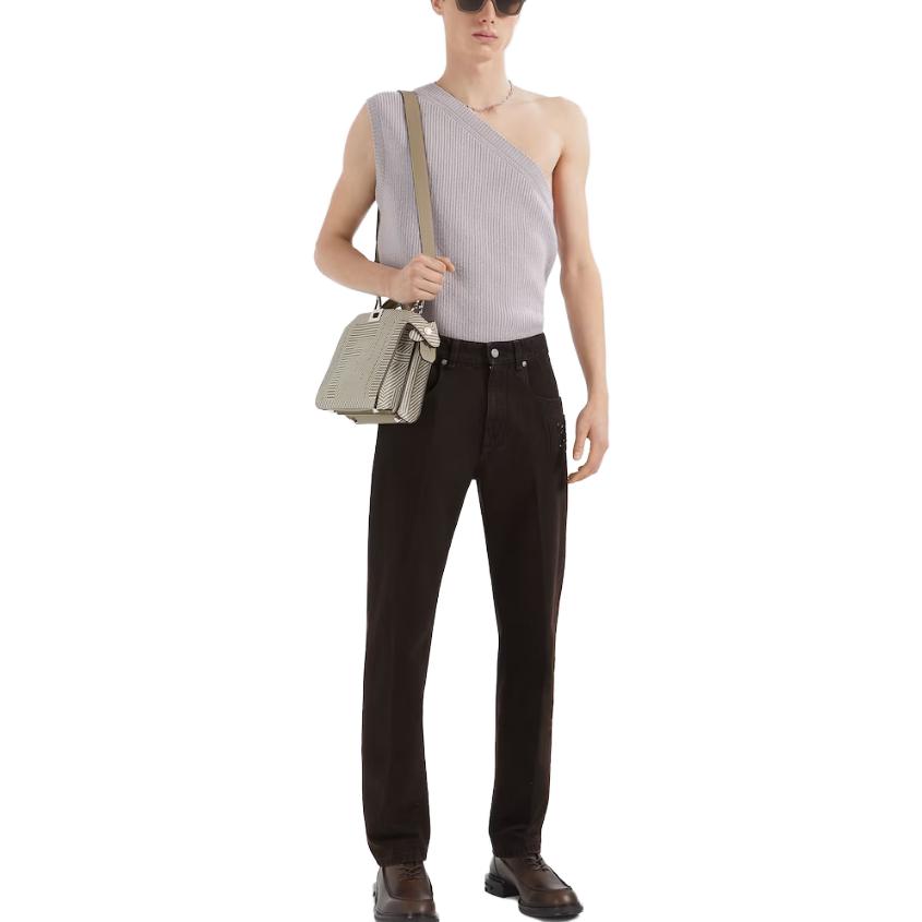 Футболка Mid Rise Straight Cut FENDI, коричневый — фото 4