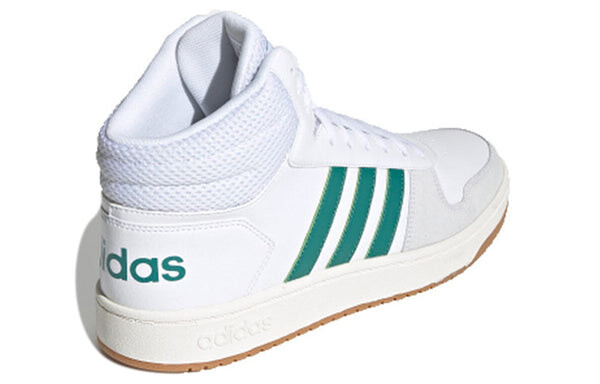 Кроссовки adidas neo HOOPS 2.0 MID 'White Green', белый — фото 3