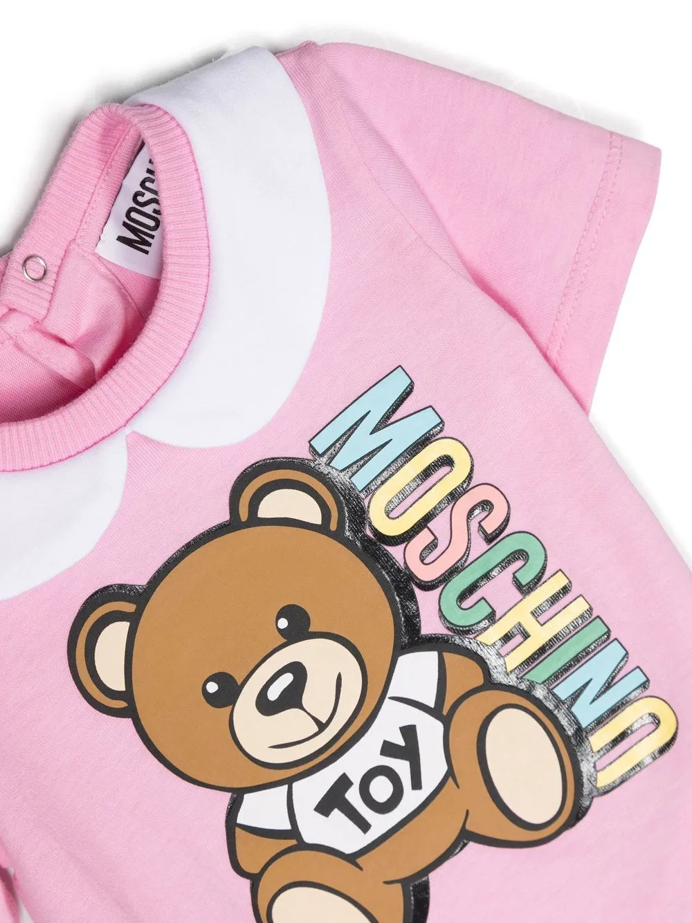 Комплект из трех предметов с принтом игрушечного медведя Moschino Kids, розовый — фото 2