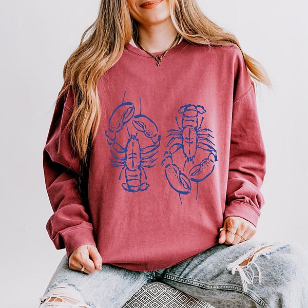 

Свитшот Two lobsters blue lightweight garment dyed Simply Sage Market, Crimson, Зеленый, Свитшот Two lobsters blue lightweight garment dyed Simply Sage Market, Crimson