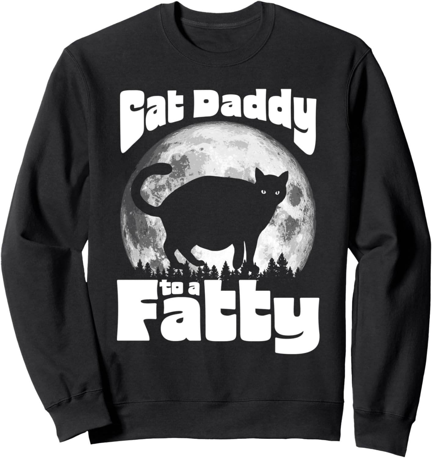 

Забавная винтажная толстовка «Папа кота толстяку!» с изображением полнолуния и пухлого папы Pet Mom & Dad Retro Cat Tees, черный