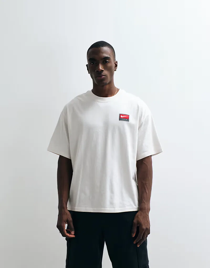 Футболка Nike Retro Logo свободного кроя, кремовый