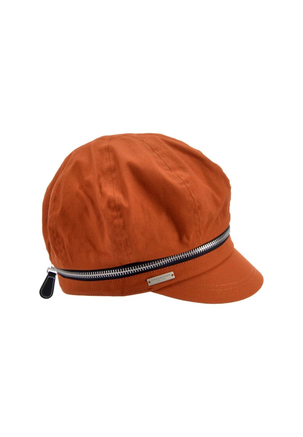 

Кепка газетчика из хлопковой ткани на молнии 55304-0 SEEBERGER, терракотовый