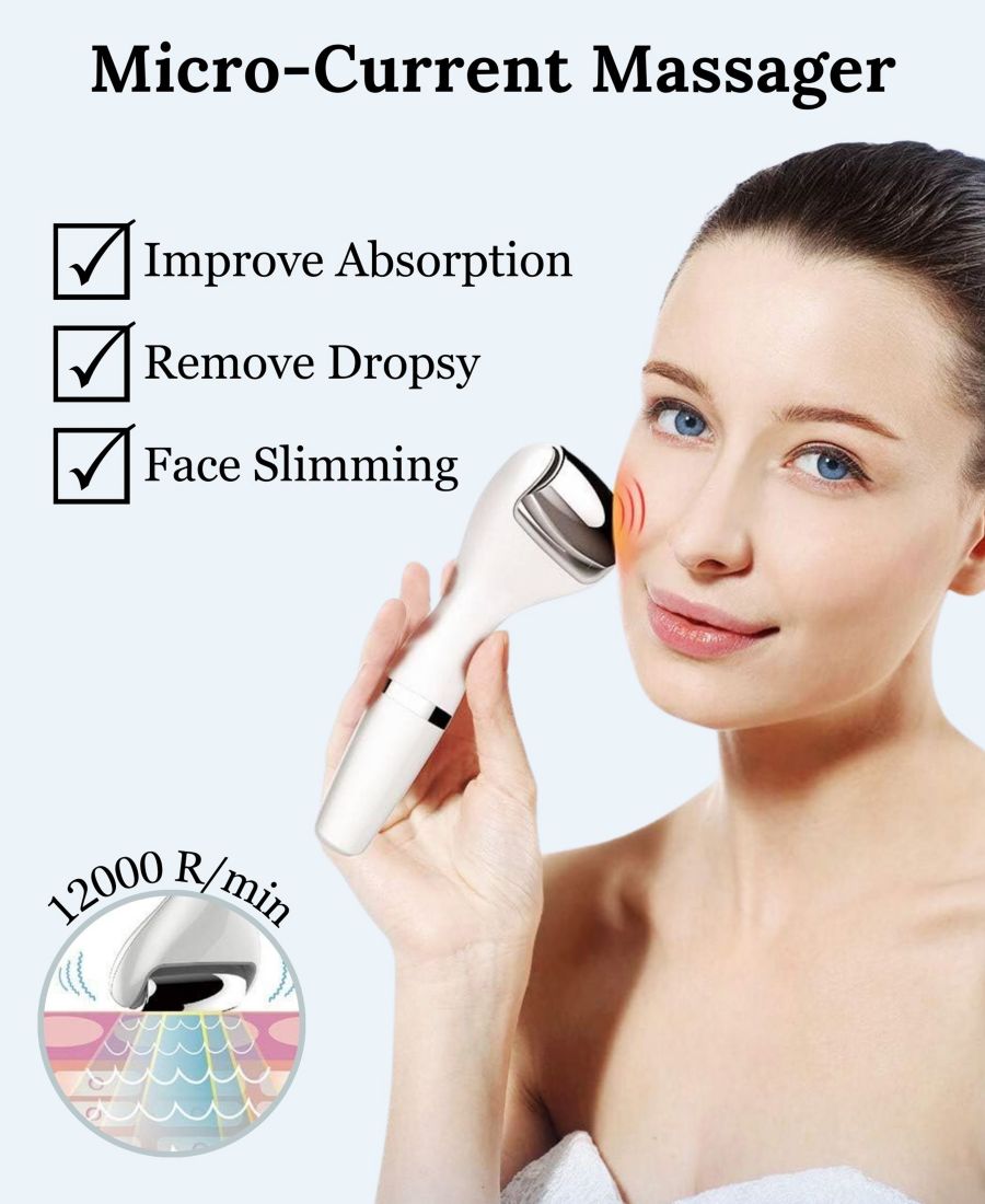 Массажер для ухода за лицом с роликом из нержавеющей стали TOUCHBeauty, слоновая кость — фото 3