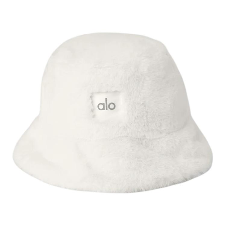 

Alo Yoga Белая унисекс ведро шляпа из искусственного меха, White