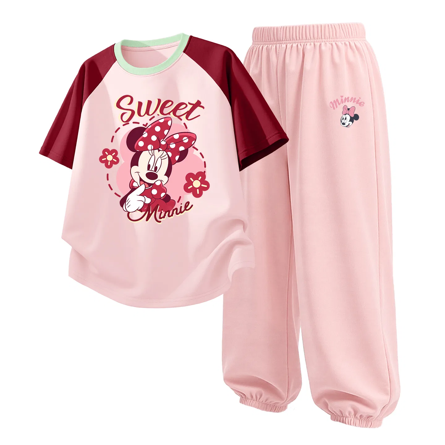 Детский спортивный костюм Casual Sportswear 2 Piece Set Disney, Di Xin Flower Red Pink+Di Tianyuan K Soft Pink — фото 4
