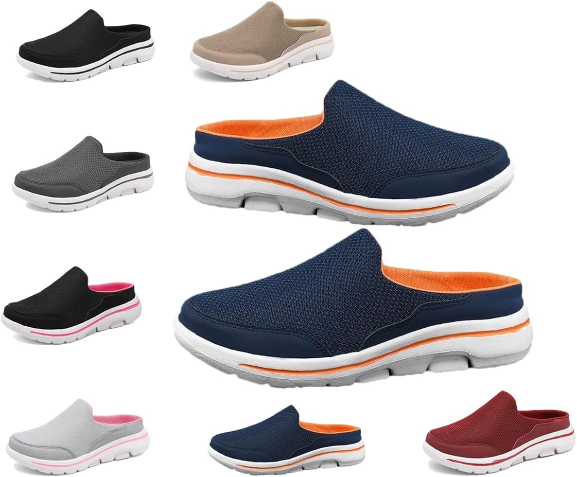 

Мюли и сабо для женщин и мужчин с легкой открытой пяткой, удобная обувь для ходьбы, дышащие тапочки с закрытым носком, шлепанцы для мужчин и женщин Generic, темно-синий