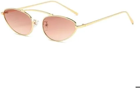 

Солнцезащитные очки в овальной оправе 2027 года для женщин. Классические панк-очки, винтажные модные металлические солнцезащитные очки MTZJH, C5goldpinkbrown