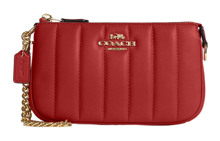 

COACH Кожаная сумка Nolita с одним плечевым ремнем Trumpets для женщин красного цвета