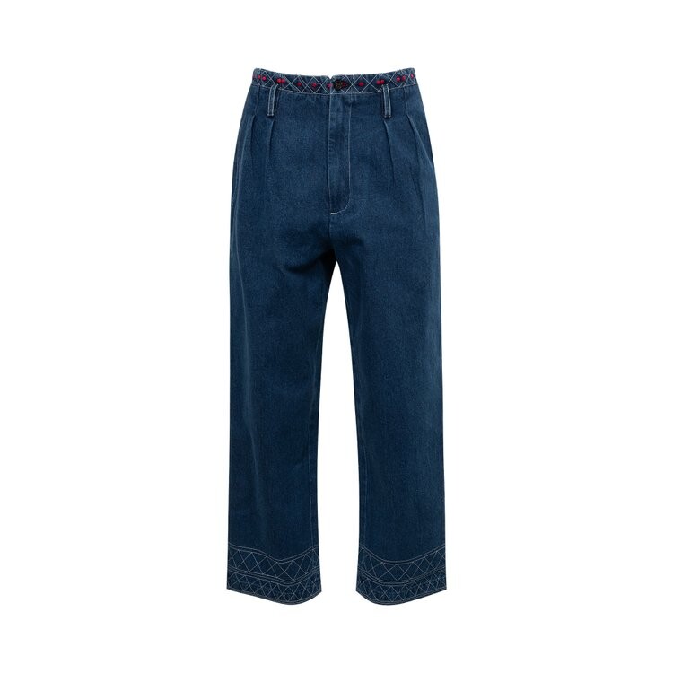 

Брюки Bode Embroidered Denim Murray Trouser, синий