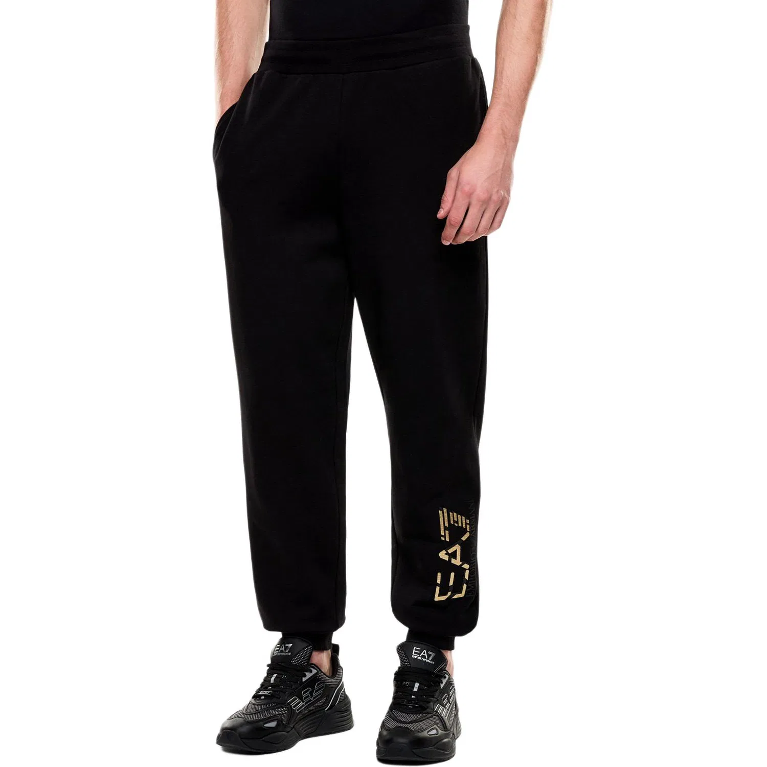 Тренировочные штаны вязаные EA7 FW25, мужские EMPORIO ARMANI, Black — фото 3