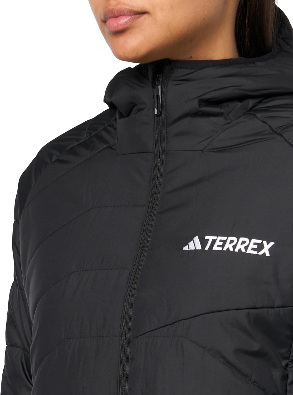 Женская утепленная куртка Adidas Terrex Multi Synthetic с капюшоном, черный — фото 3