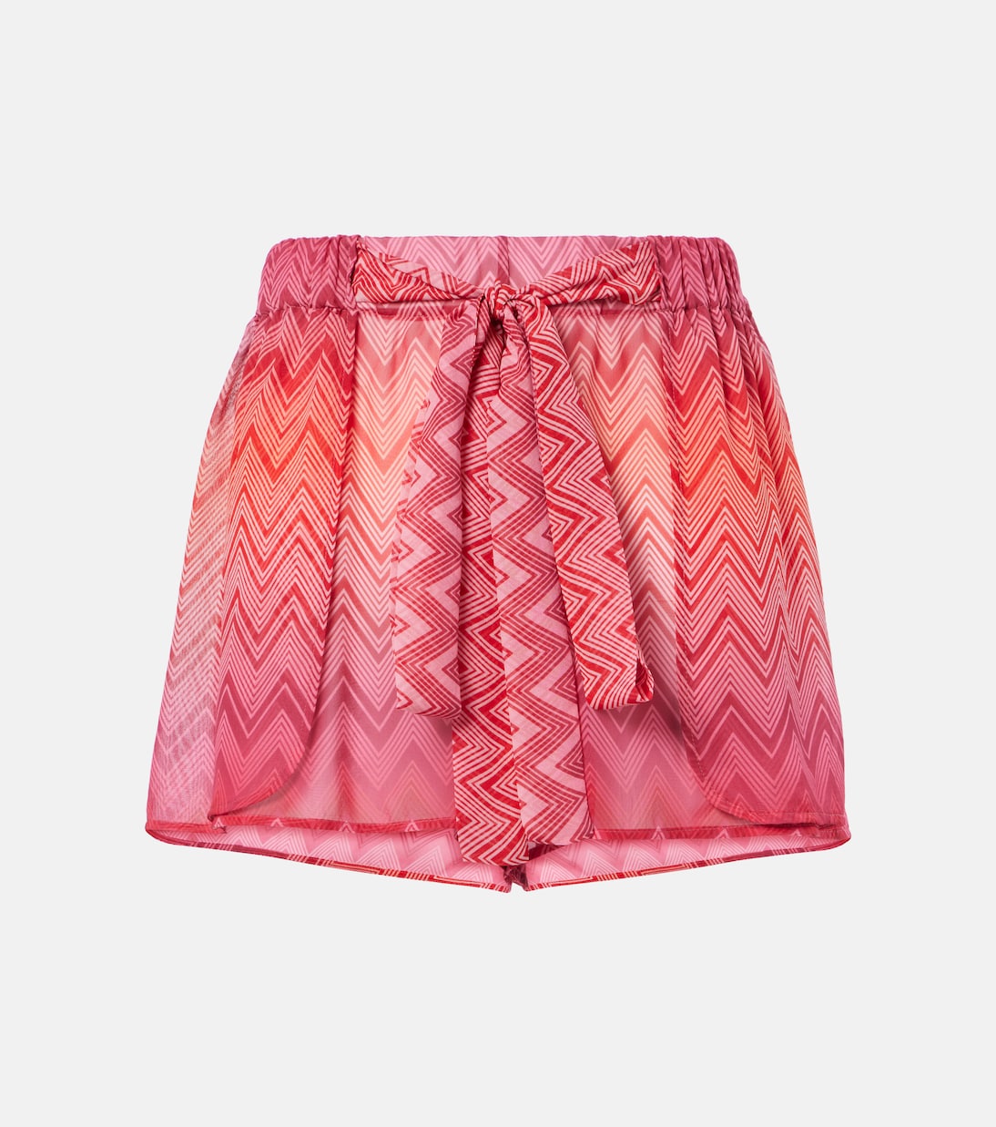 

Шорты из шелка с зигзагообразным принтом Missoni, cherry chevron