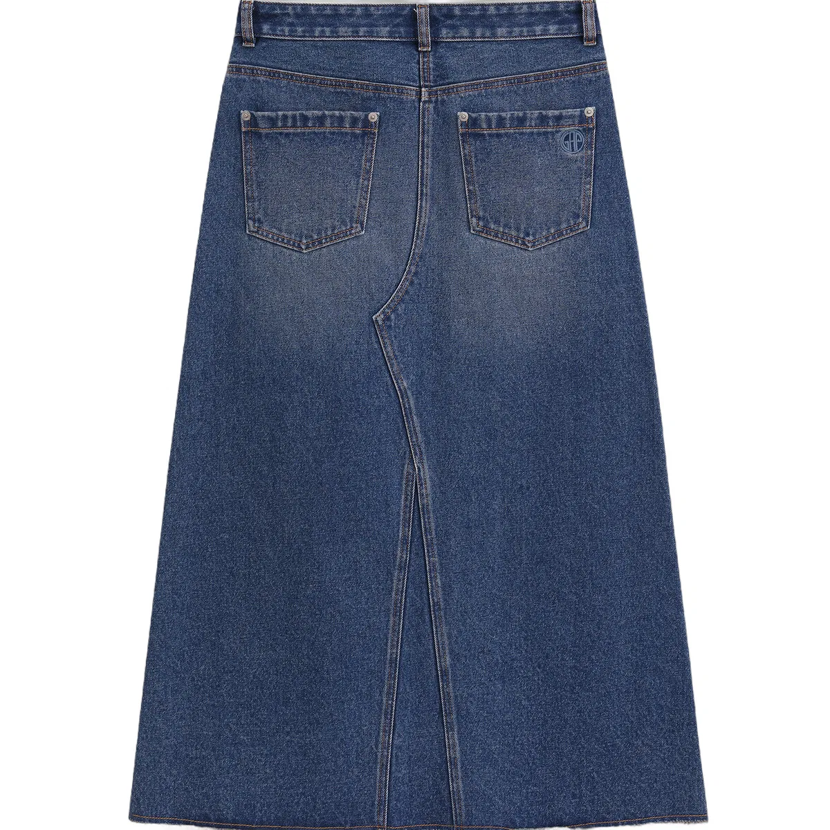 Джинсовая длинная юбка GAP x ZHONGGUOJINGJU Denim Long Skirt, цвет Dark Color Washed — фото 3