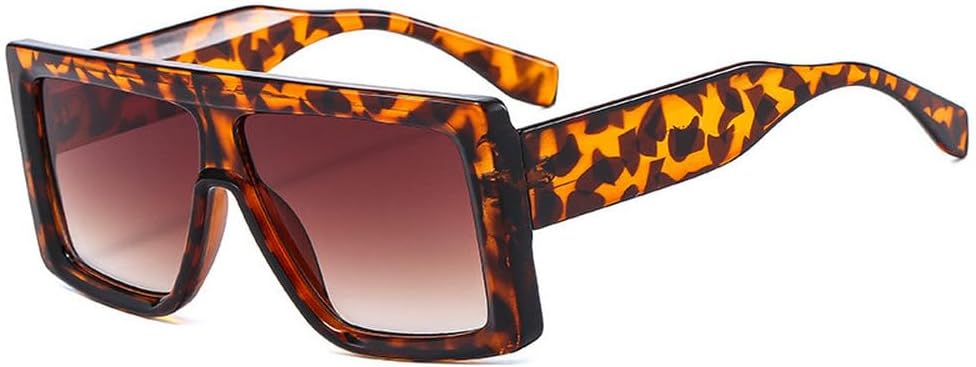 

Модные солнцезащитные очки большого размера для женщин, винтажные очки в крупной оправе для мужчин, солнцезащитные очки с защитой от УФ-излучения UV400 TKKTLLT, Leopard