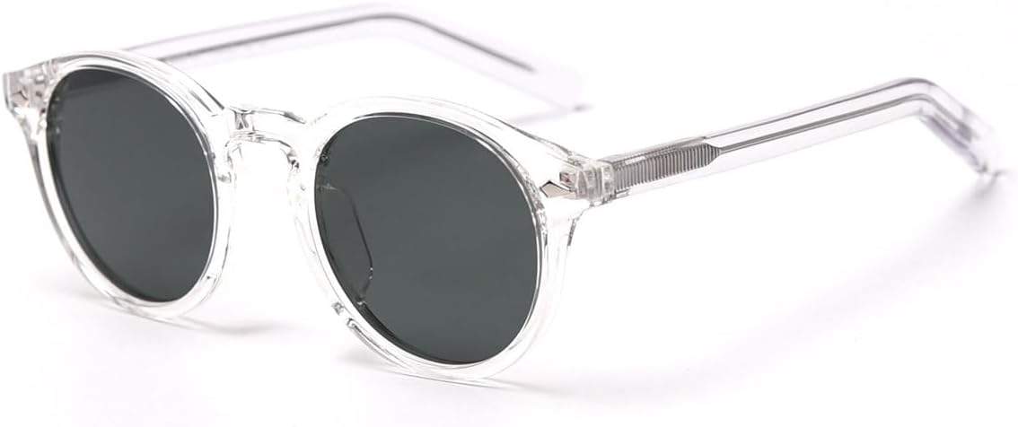 

Женские солнцезащитные очки с круглой оправой Tr90 UV400, мужские поляризованные солнцезащитные очки в корейском стиле с ацетатными дужками weiyuchen, Clear With Green