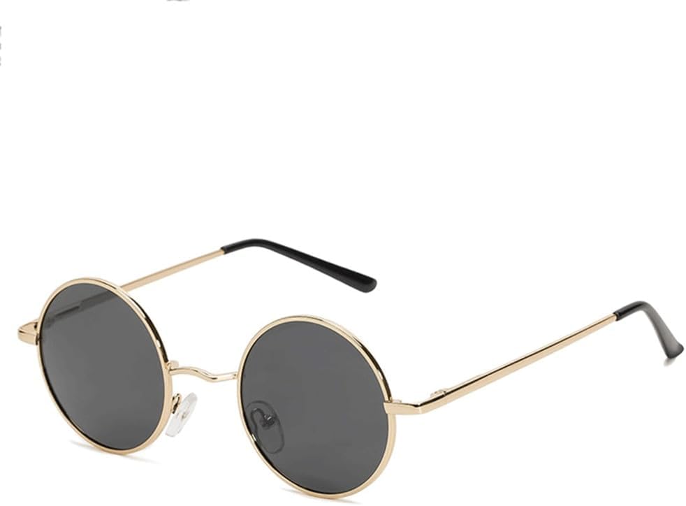 

Классические поляризованные круглые солнцезащитные очки для мужчин, маленькие, в винтажном стиле ретро, ​​для женщин, для вождения, металлические очки KTUCN, Gold Gray