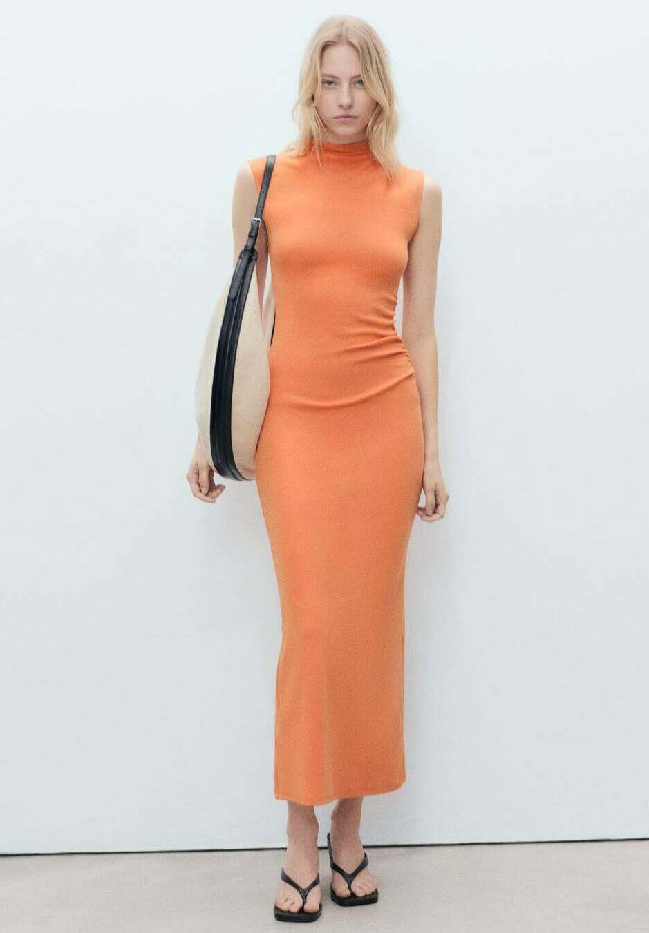 

Платье-футляр CURRA - Jumper dress Mango, оранжевый