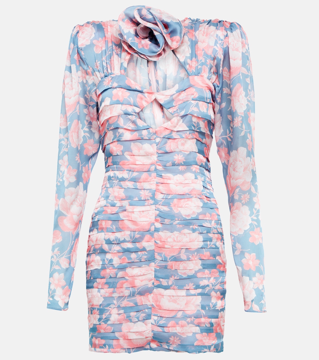 

Мини-платье из шелка с цветочным вырезом Magda Butrym, Blue Print