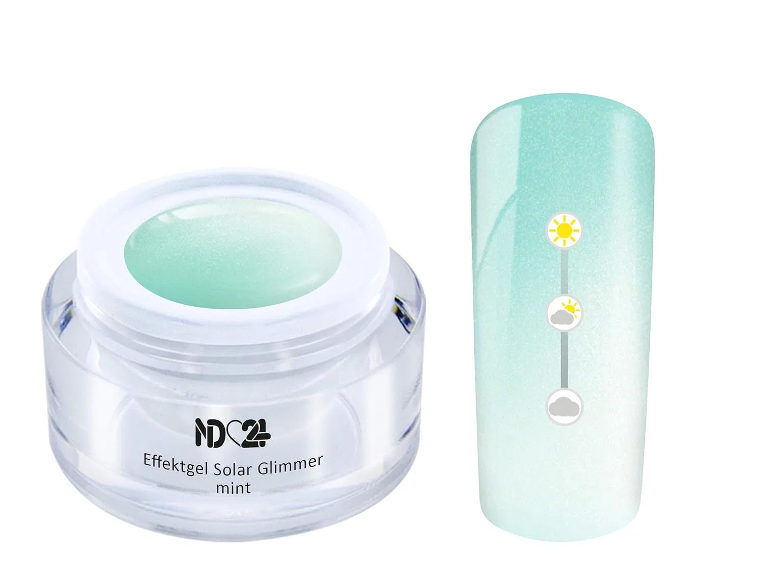 Гель-лак для ногтей «Effect Gel Solar Glimmer» мятный, 5 мл Nd24 Naildesign, Green