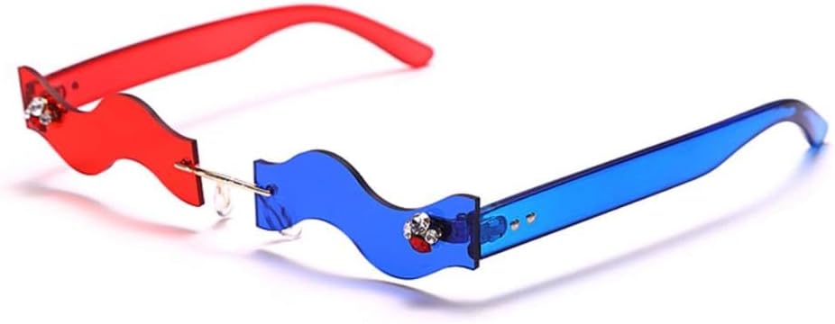 

MUTYNE — модные солнцезащитные очки в стиле стимпанк без оправы для женщин и мужчин, прямоугольные, с волнообразным оправой, роскошные, яркие, с защитой от УФ-излучения UV400, 4