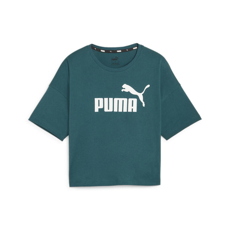 

Укороченная футболка с логотипом Essentials Женская PUMA Malachite Green