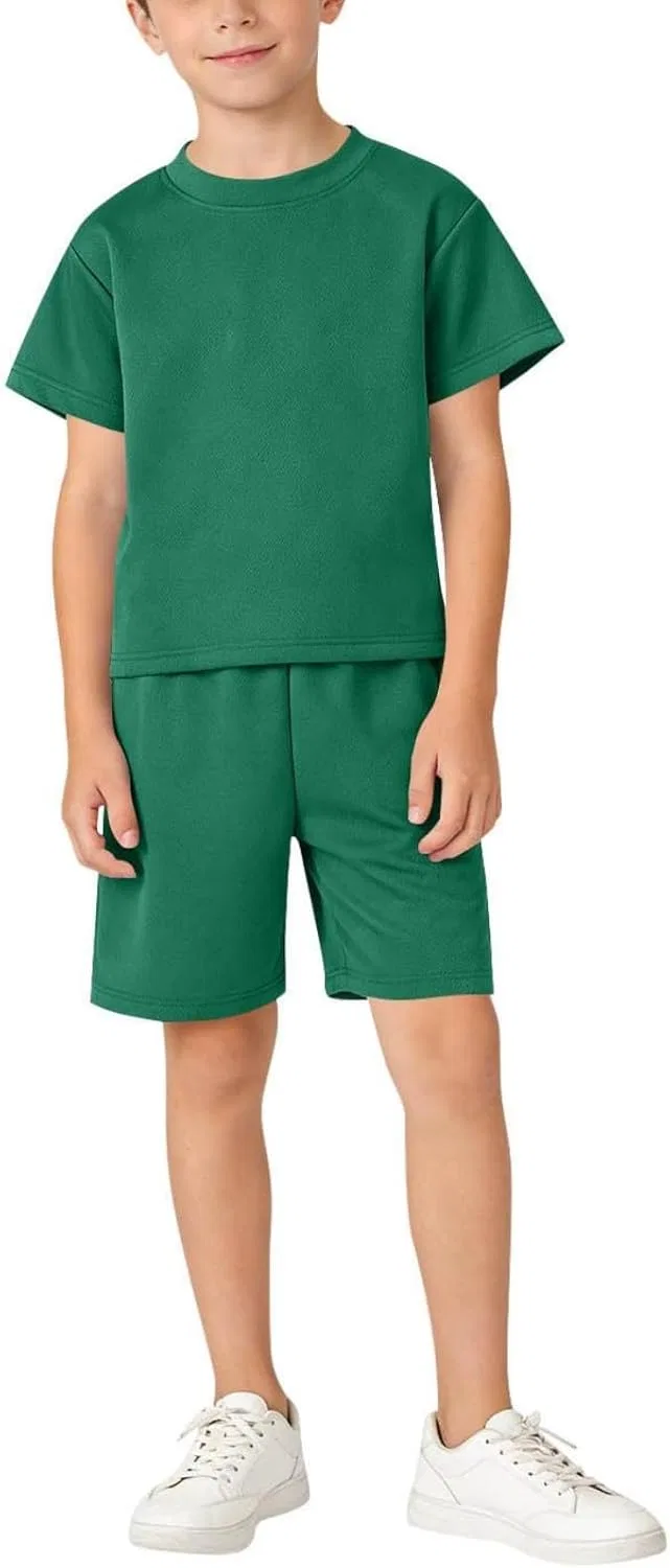 Детский спортивный костюм с коротким рукавом и шортами AOREUGL, A04-green