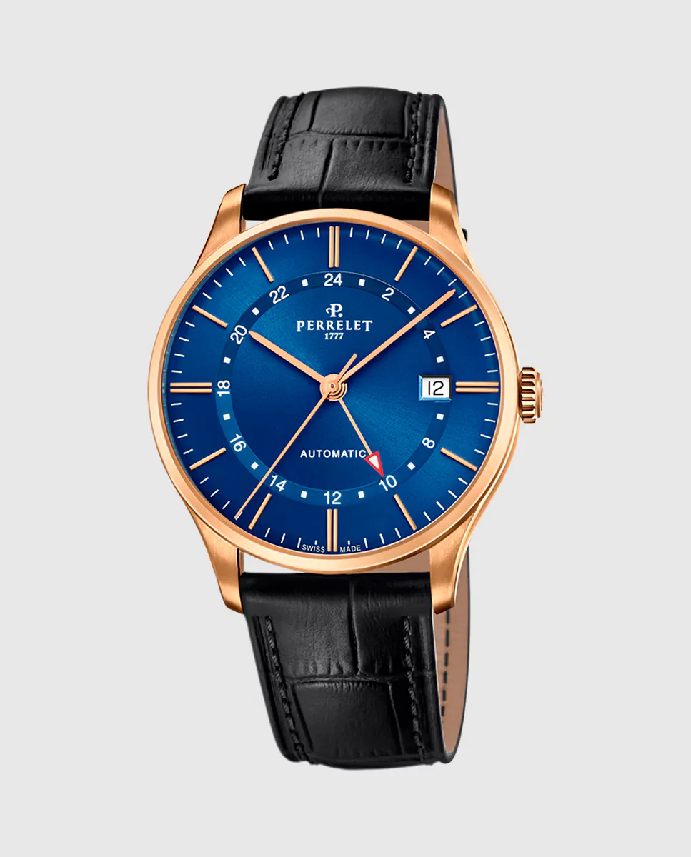 

A1305/2 Мужские черные кожаные часы Weekend Perrelet