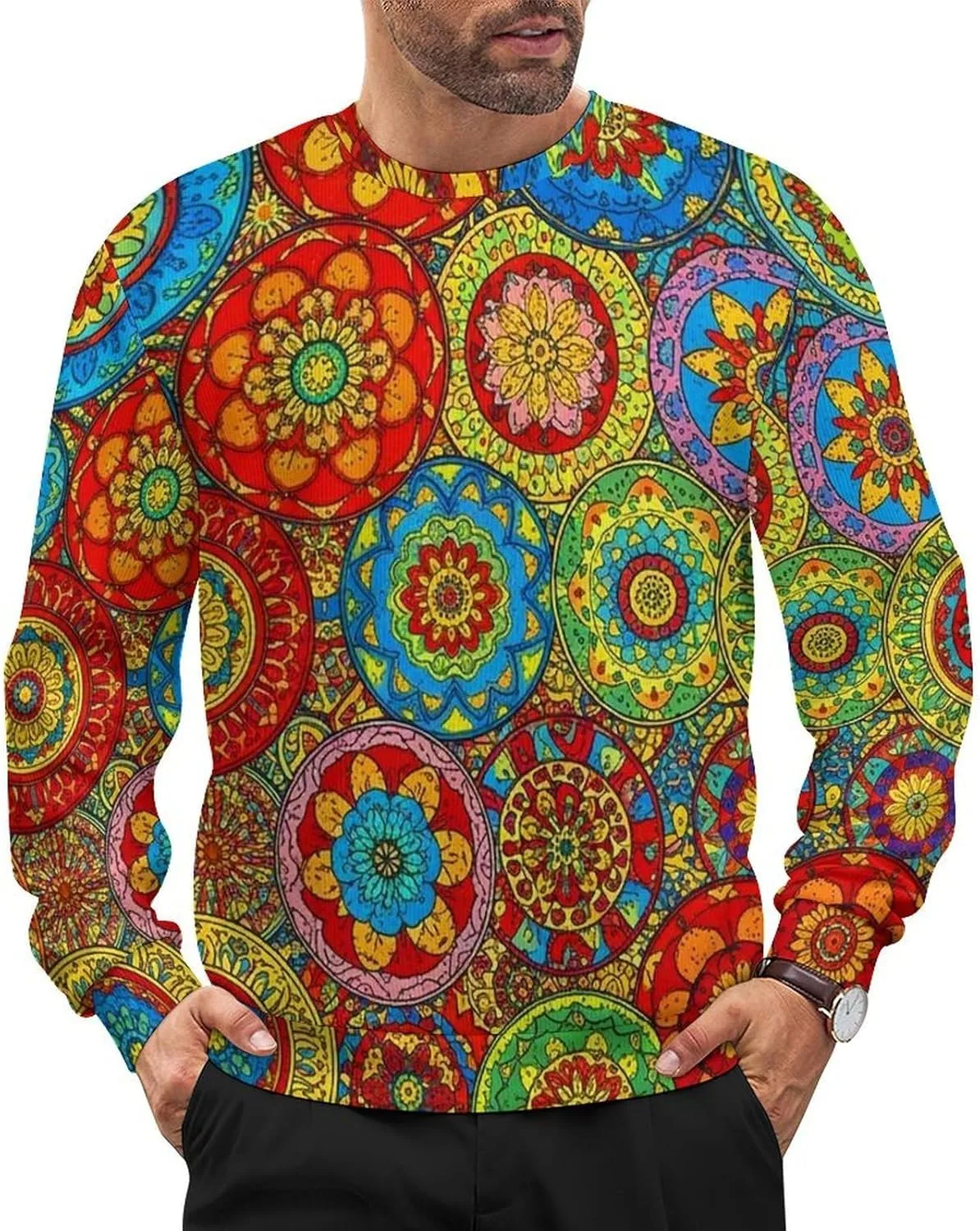 

Мужской мягкий свободный свитер с длинными рукавами Meaudiwes