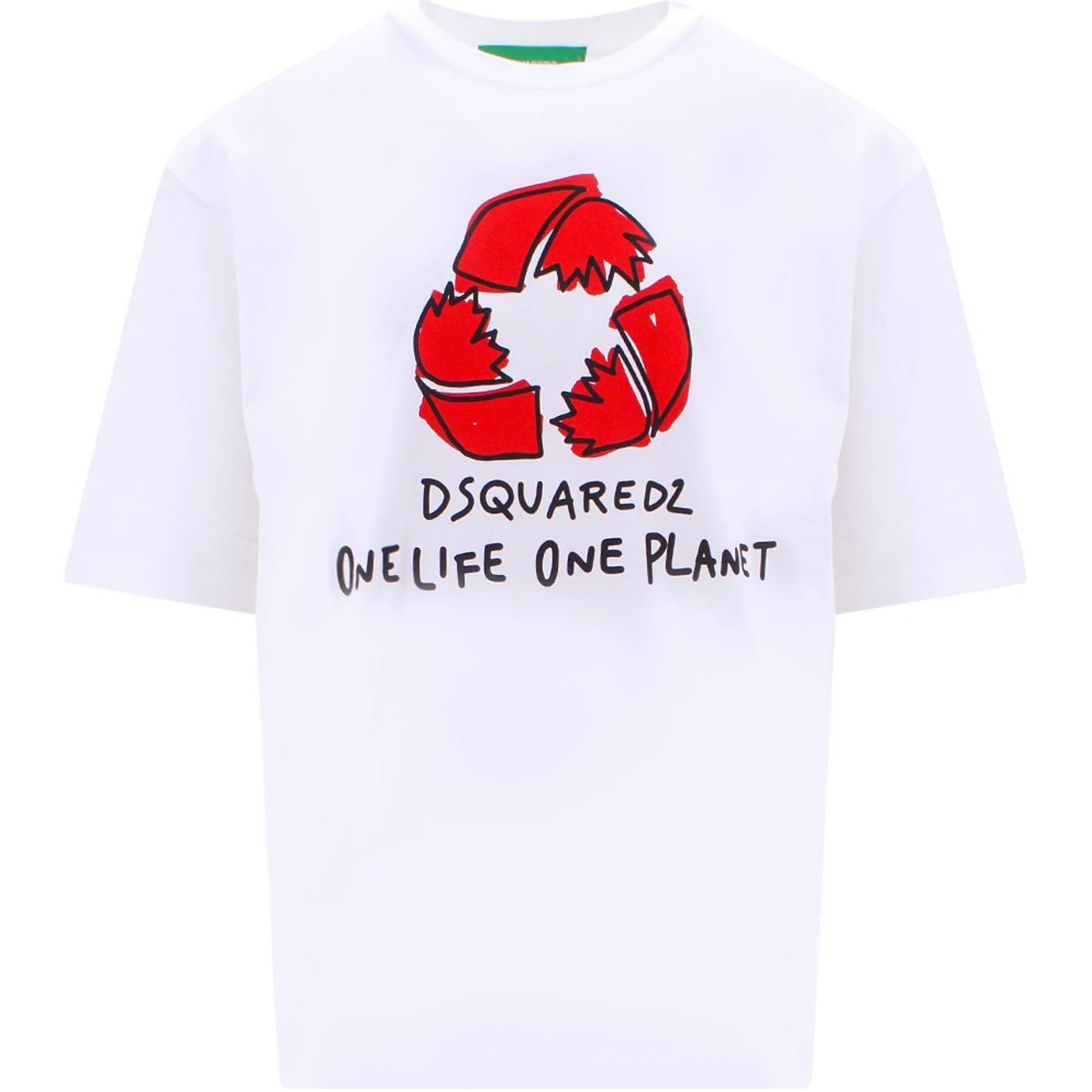 

DSQUARED 2 Футболка мужская белая с круглым вырезом умеренно прямого кроя, Белый, DSQUARED 2 Футболка мужская белая с круглым вырезом умеренно прямого кроя