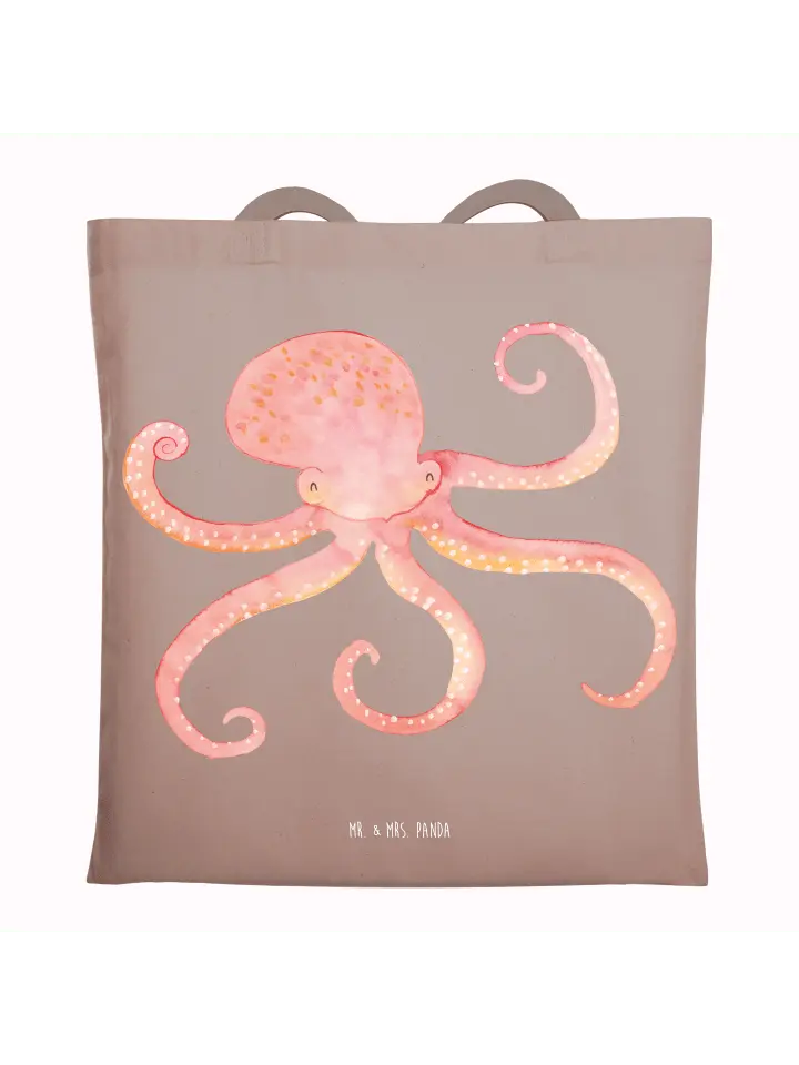 

Сумка для переноски Mr & Mrs Panda Tintenfisch ohne Spruch, пастельно-коричневый