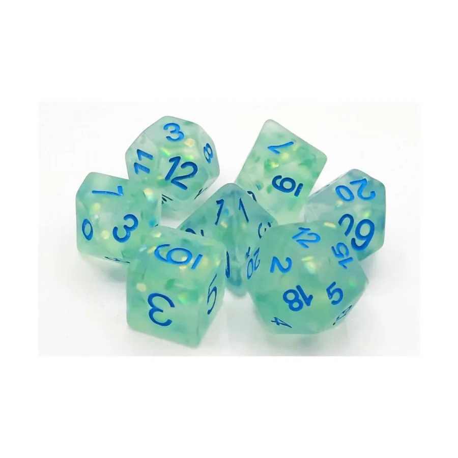 

Poly Set Frosted Firefly Голубой с синим (7), Acrylic-Resin Dice - Infused