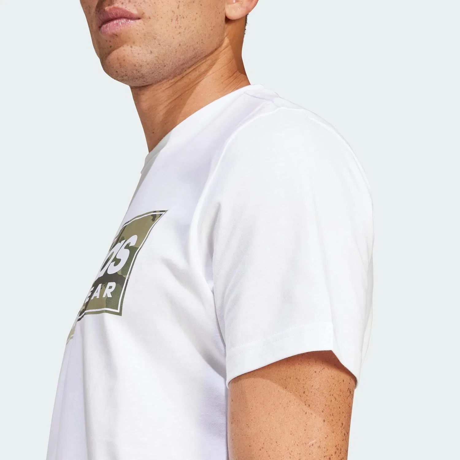 Футболка с камуфляжным принтом, adidas, белый — фото 4