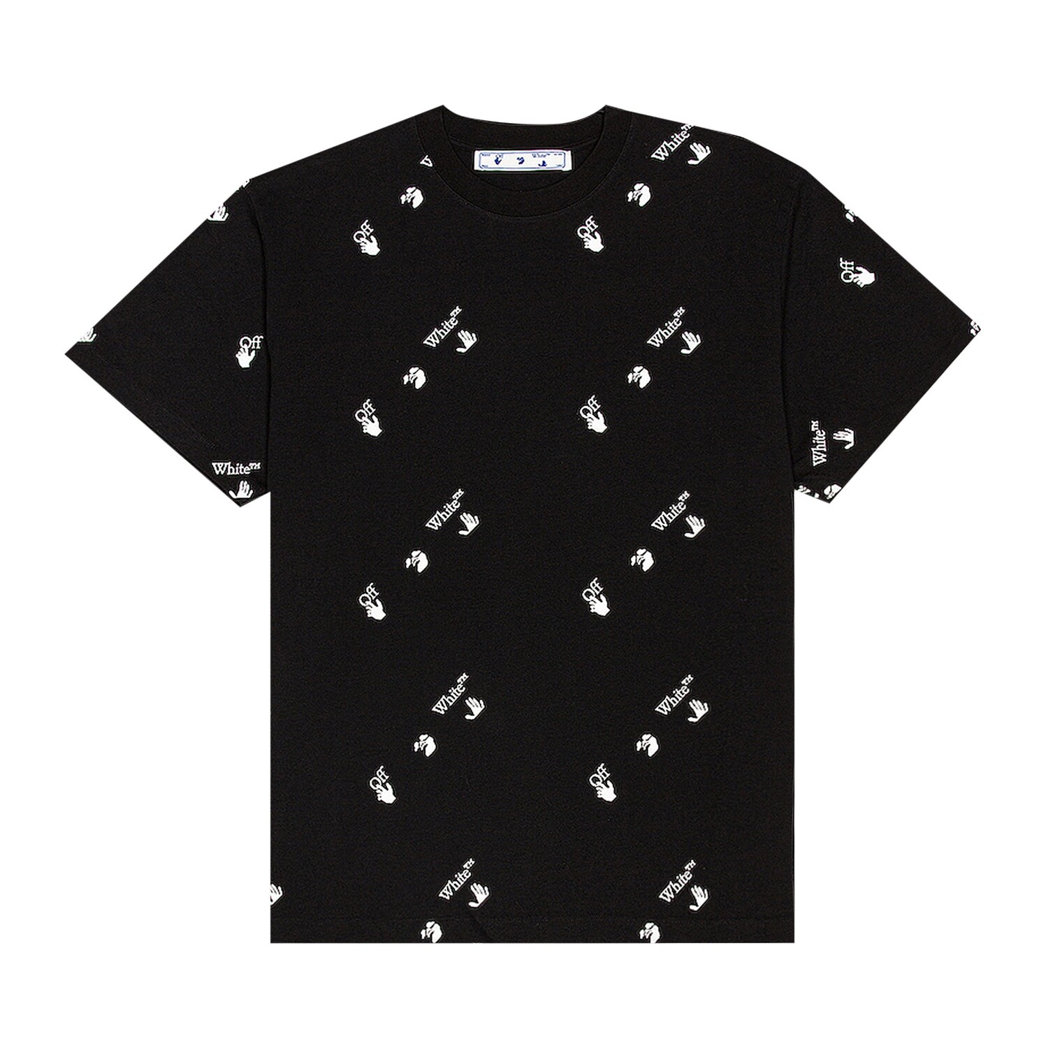 

Футболка Off-White с логотипом по всей поверхности, цвет Черный/Белый