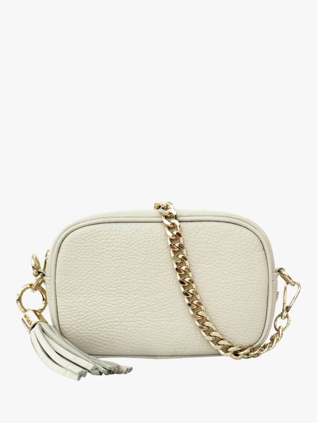 

Мини-сумка через плечо из кожи с кисточкой Apatchy London, Stone