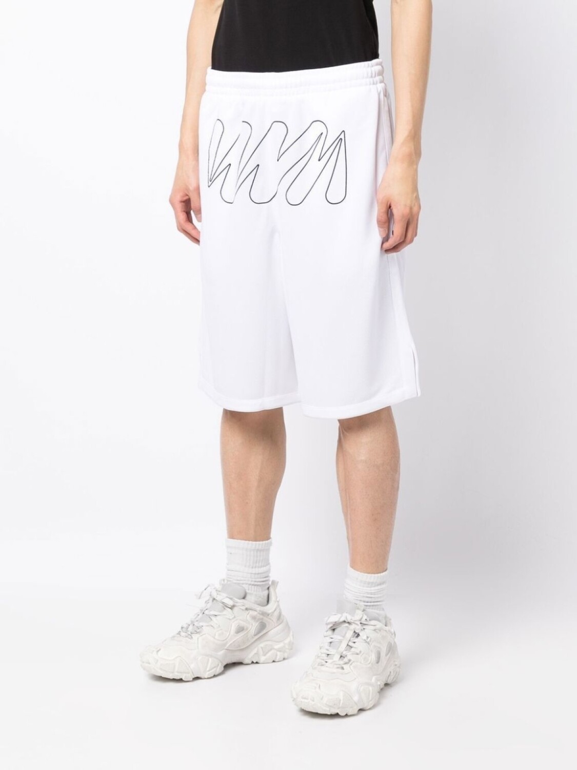 Off-White сетчатые шорты Wave Outl Diagonal, белый — фото 3