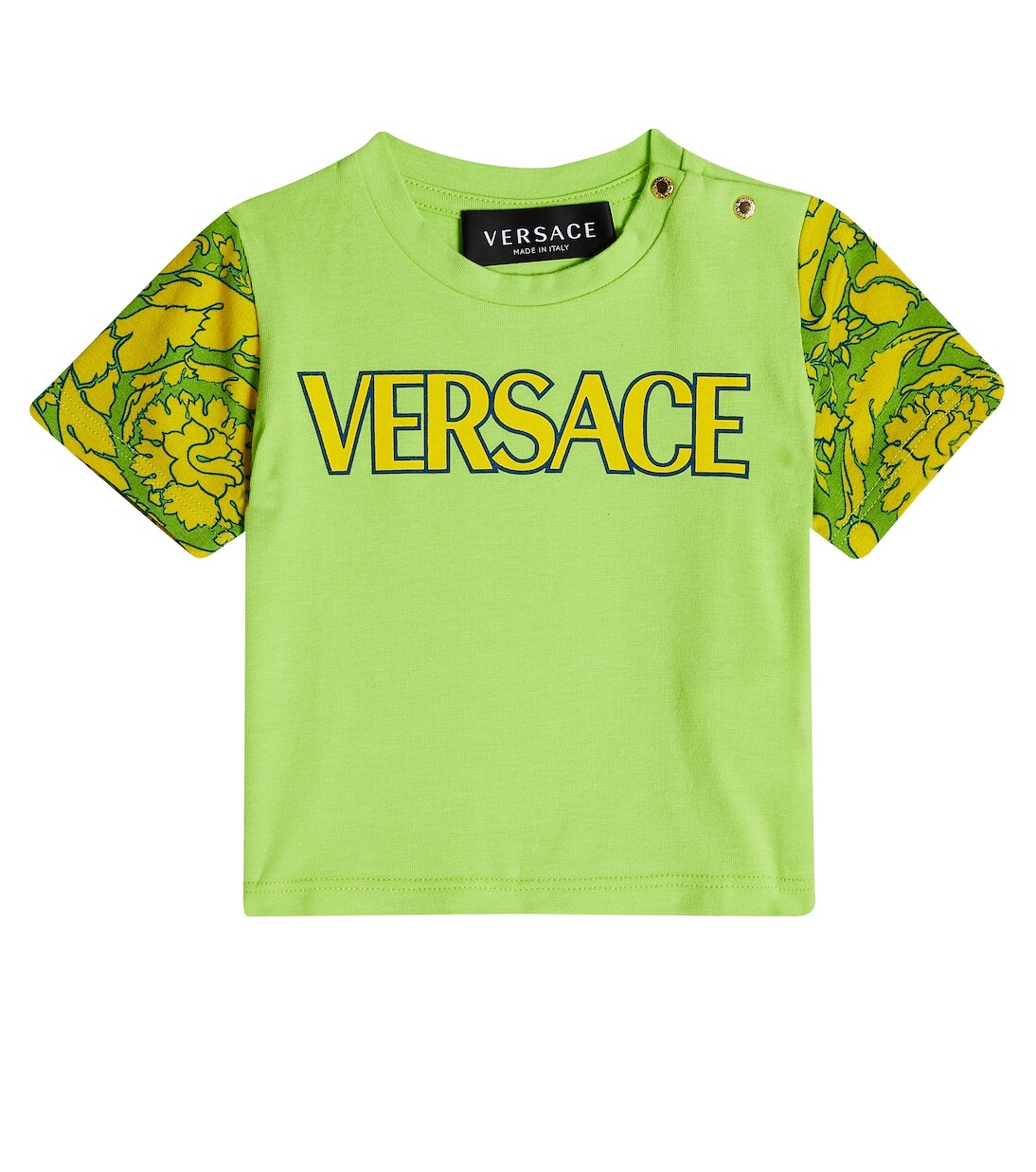 

Футболка силуэта baby barocco из смесового хлопка Versace Kids, зеленый