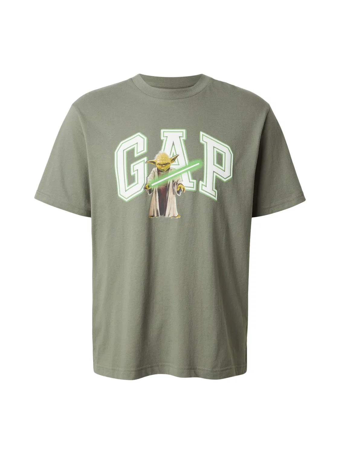 Рубашка Gap YODA в цветах хаки, киви и светло-зеленом