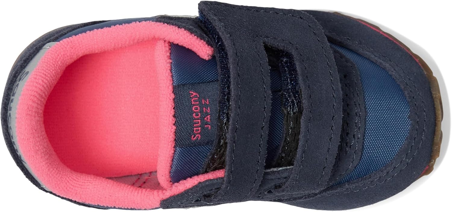 Кроссовки Saucony Unisex-Child Originals Jazz на липучке (для малышей/детей младшего возраста), синий/розовый/темно-синий — фото 2