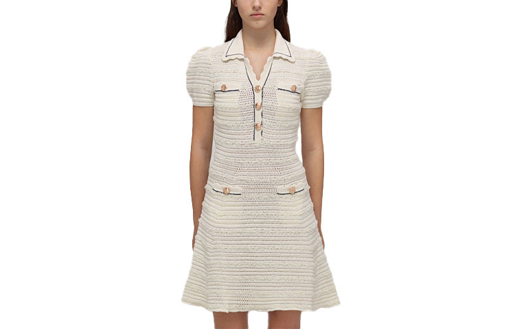 

Self-Portrait Короткое платье с короткими рукавами Женское Self-Portrait, Белый